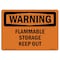 Signmission OSHA Warning Sign, 10" Height, 14" Width, Rigid Plastic, Flammable Storage Keep Out, Landscape OS-WS-P-1014-L-12145 - alternate 1